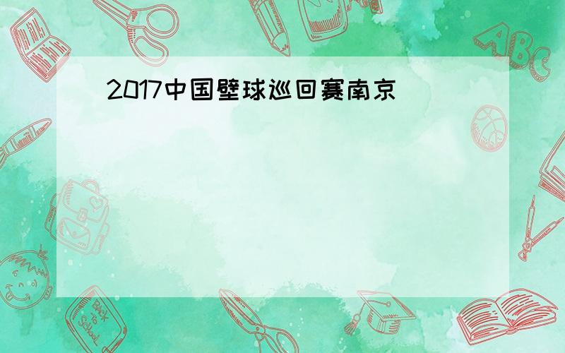 2017中国壁球巡回赛南京
