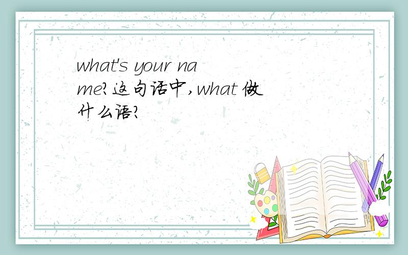 what's your name?这句话中,what 做什么语?