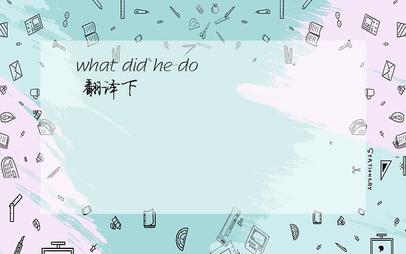 what did he do 翻译下
