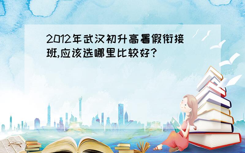 2012年武汉初升高暑假衔接班,应该选哪里比较好?