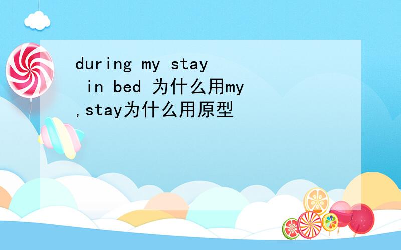during my stay in bed 为什么用my,stay为什么用原型