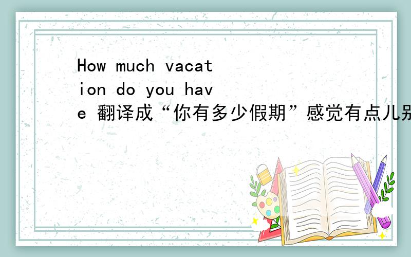 How much vacation do you have 翻译成“你有多少假期”感觉有点儿别扭,请问有更好的翻译吗?