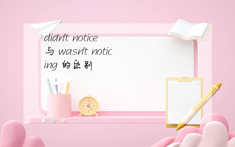 didn't notice 与 wasn't noticing 的区别