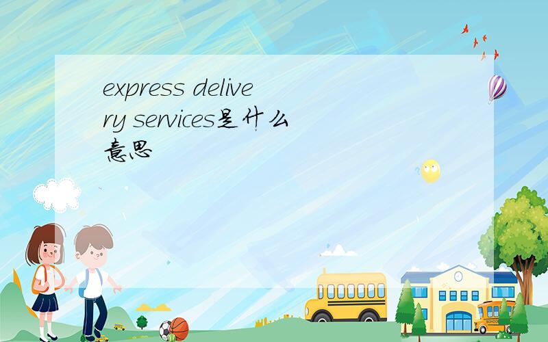 express delivery services是什么意思