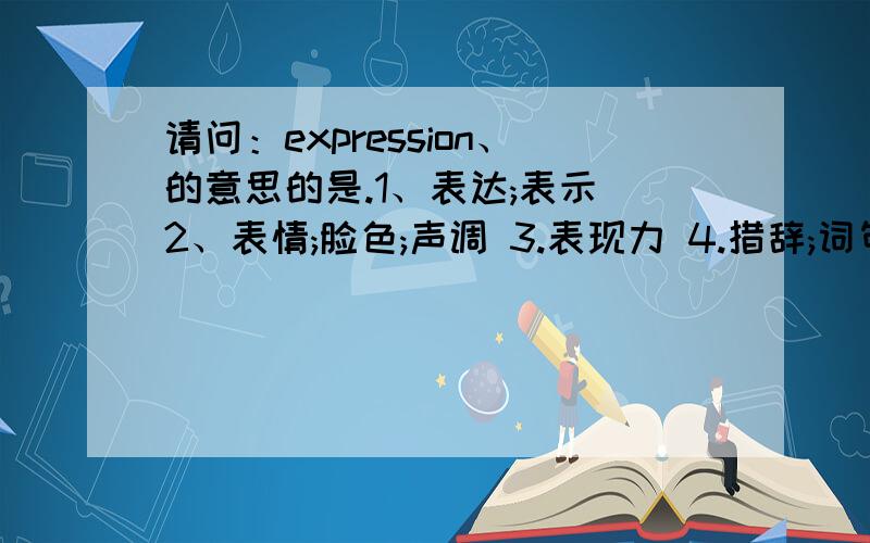 请问：expression、的意思的是.1、表达;表示 2、表情;脸色;声调 3.表现力 4.措辞;词句 那 expressions为什么是“短语”的意思?