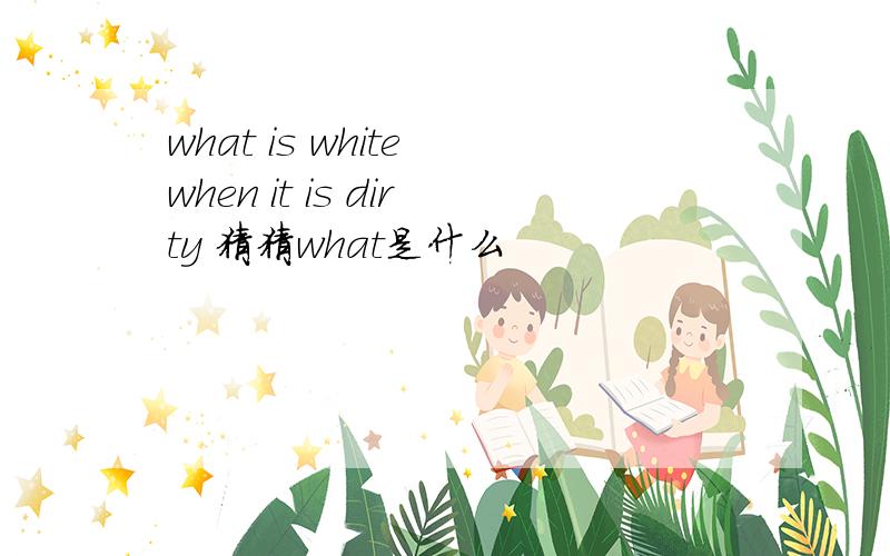 what is white when it is dirty 猜猜what是什么