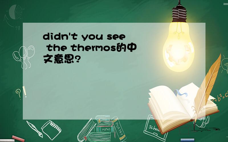 didn't you see the thermos的中文意思?