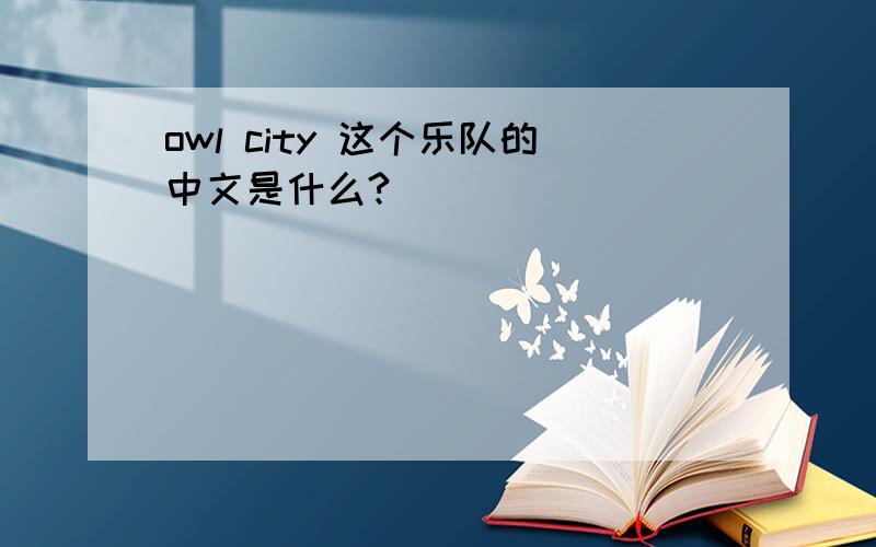 owl city 这个乐队的中文是什么?