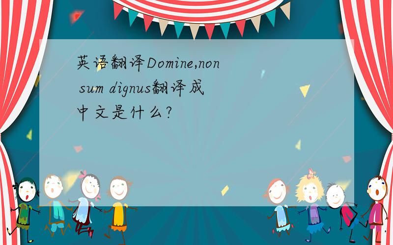 英语翻译Domine,non sum dignus翻译成中文是什么?
