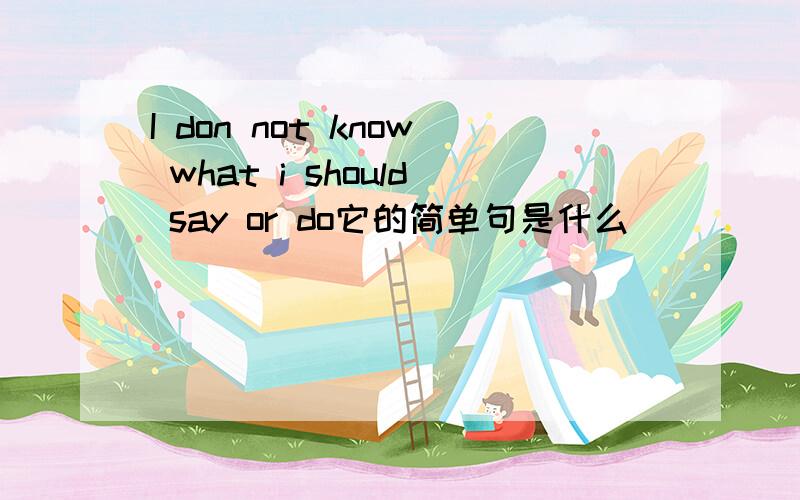 I don not know what i should say or do它的简单句是什么
