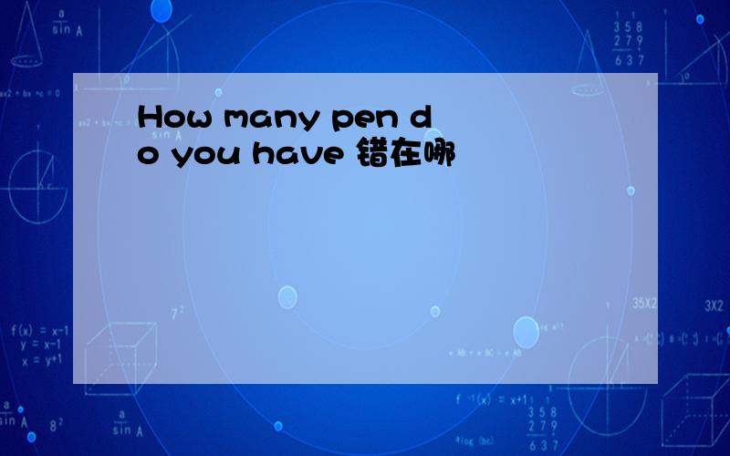 How many pen do you have 错在哪
