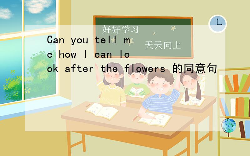 Can you tell me how I can look after the flowers 的同意句