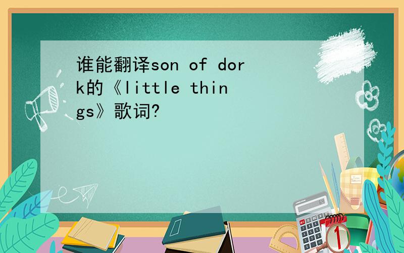 谁能翻译son of dork的《little things》歌词?