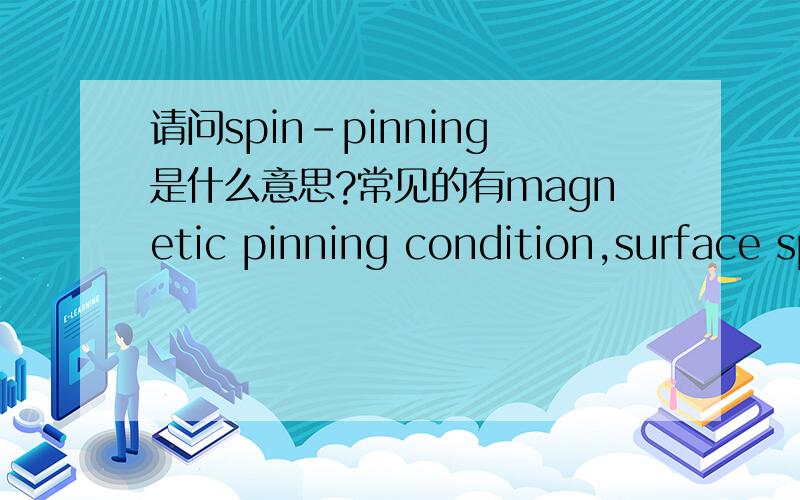 请问spin-pinning是什么意思?常见的有magnetic pinning condition,surface spin pinning condition等,