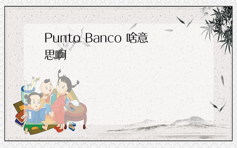 Punto Banco 啥意思啊