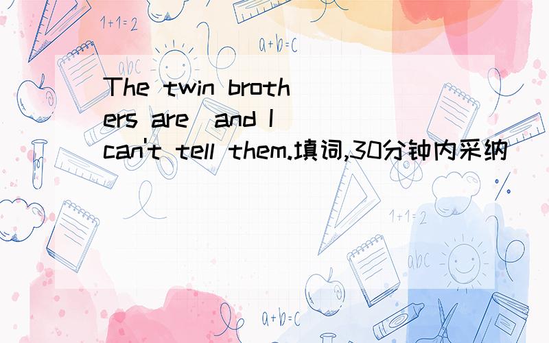 The twin brothers are_and I can't tell them.填词,30分钟内采纳