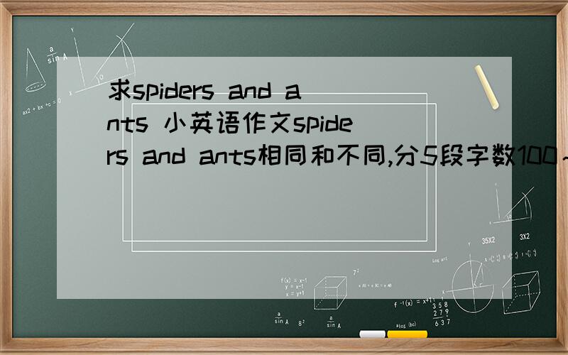 求spiders and ants 小英语作文spiders and ants相同和不同,分5段字数100～300