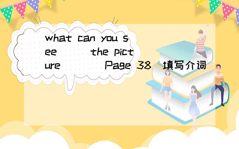 what can you see __ the picture ___ Page 38(填写介词）