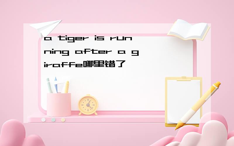 a tiger is running after a giraffe哪里错了