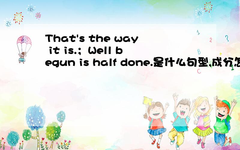 That's the way it is.；Well begun is half done.是什么句型,成分怎么划分