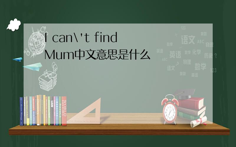 I can\'t find Mum中文意思是什么