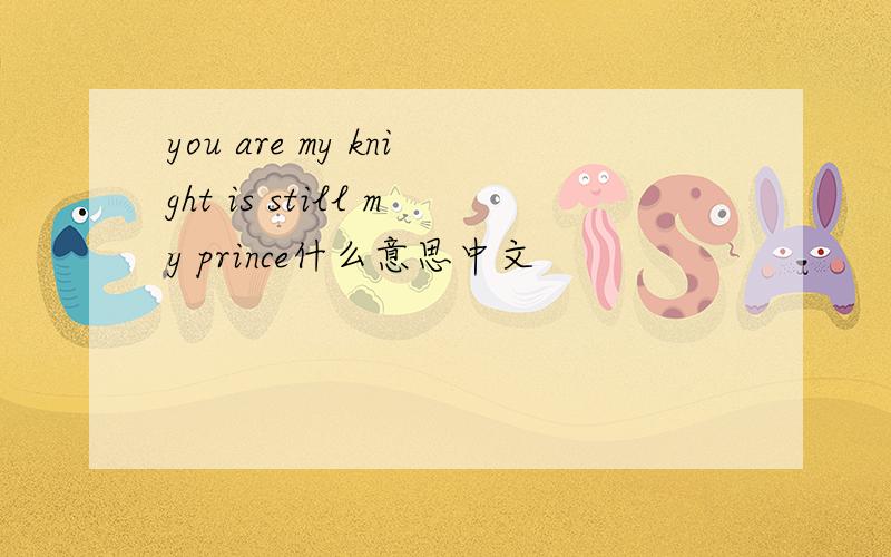 you are my knight is still my prince什么意思中文