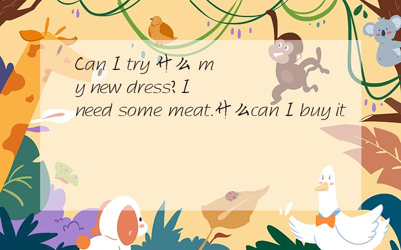 Can I try 什么 my new dress?I need some meat.什么can I buy it