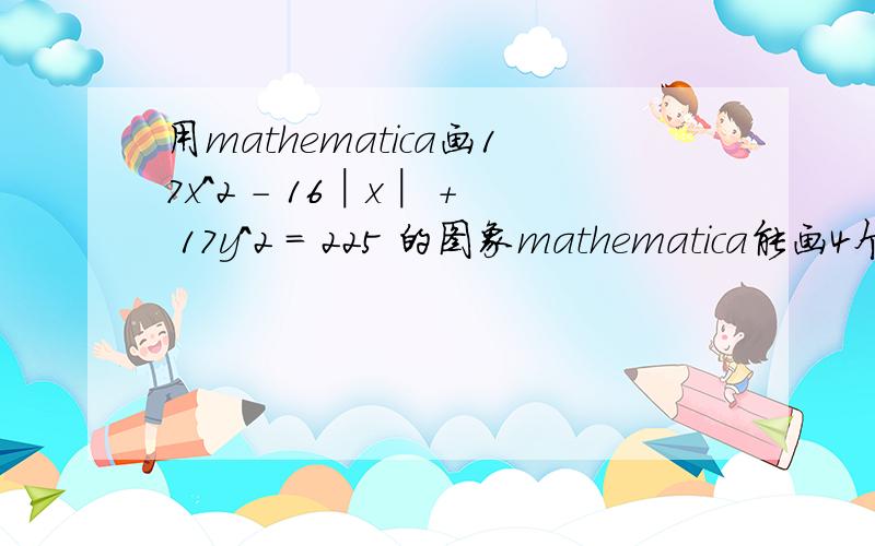 用mathematica画17x^2 - 16│x│ + 17y^2 = 225 的图象mathematica能画4个变量的方程图象吗?