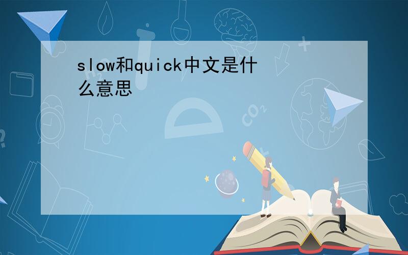 slow和quick中文是什么意思