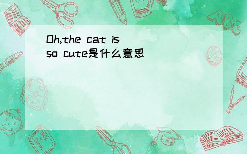 Oh,the cat is so cute是什么意思