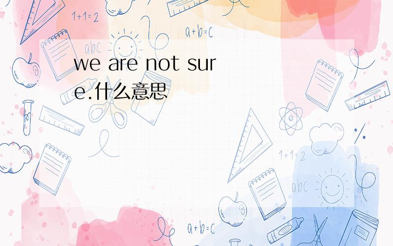 we are not sure.什么意思