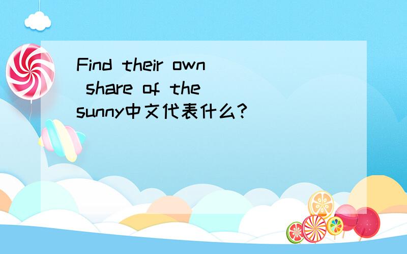Find their own share of the sunny中文代表什么?