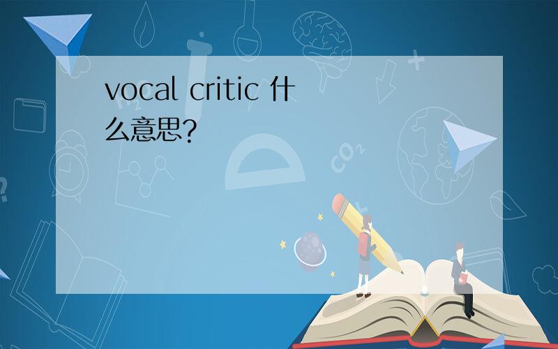 vocal critic 什么意思?