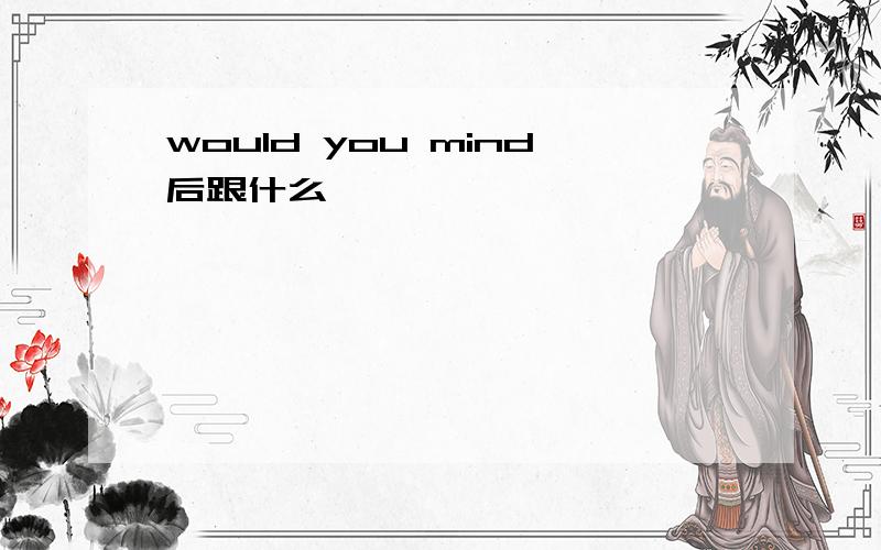 would you mind后跟什么