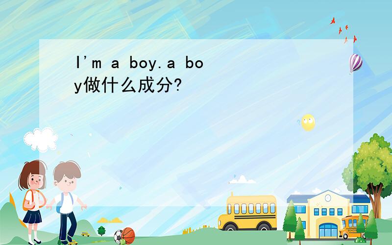 I'm a boy.a boy做什么成分?
