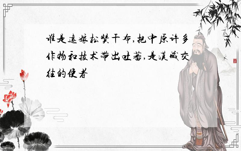 谁是远嫁松赞干布,把中原许多作物和技术带出吐蕃,是汉藏交往的使者