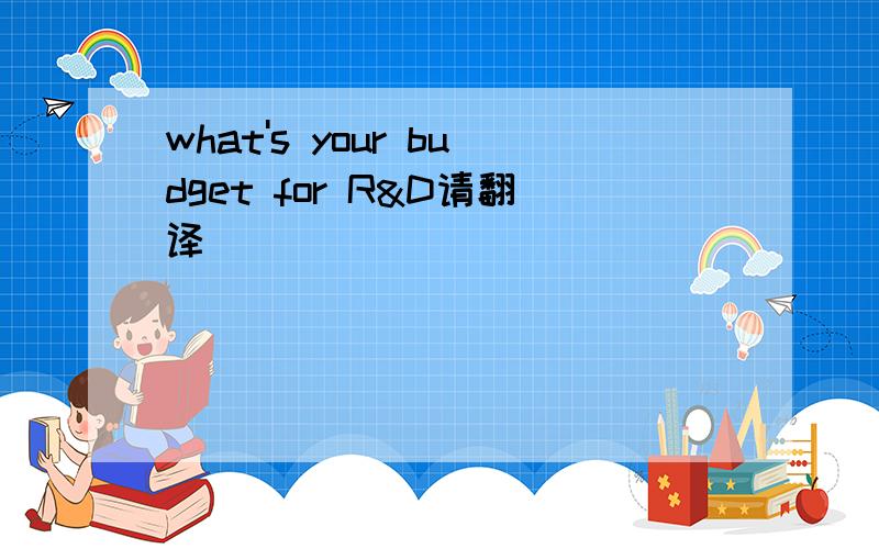 what's your budget for R&D请翻译