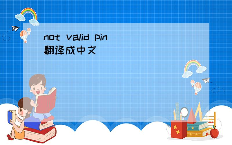 not valid pin 翻译成中文