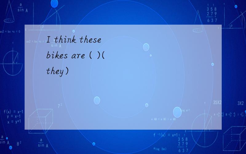 I think these bikes are ( )(they)