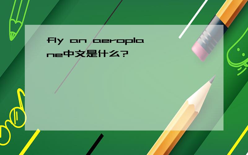 fly an aeroplane中文是什么?