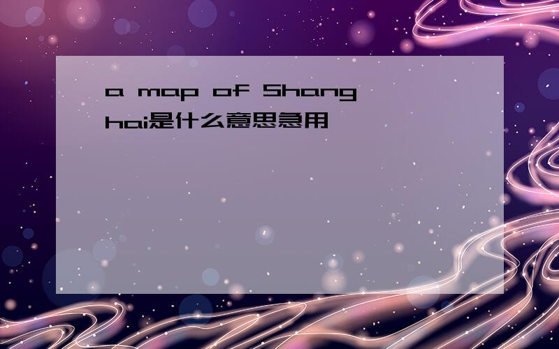 a map of Shanghai是什么意思急用
