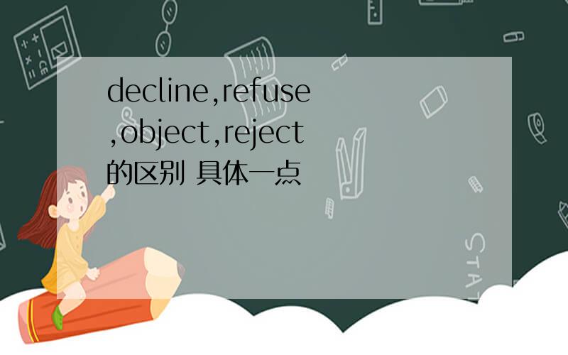 decline,refuse,object,reject的区别 具体一点