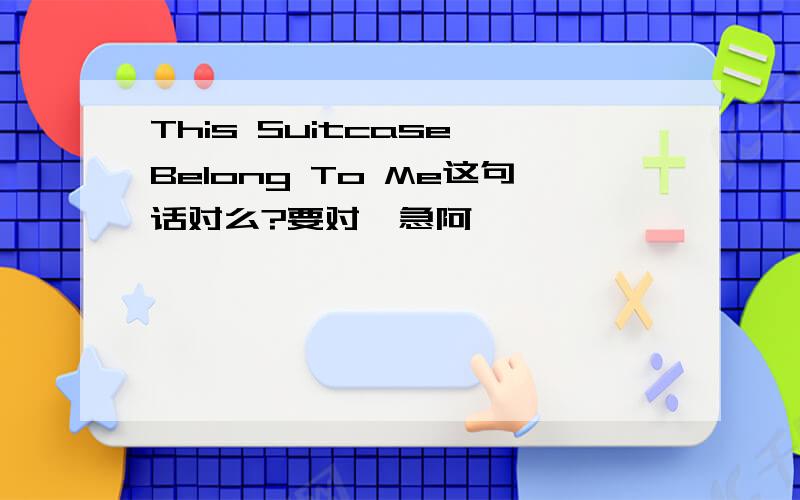 This Suitcase Belong To Me这句话对么?要对,急阿