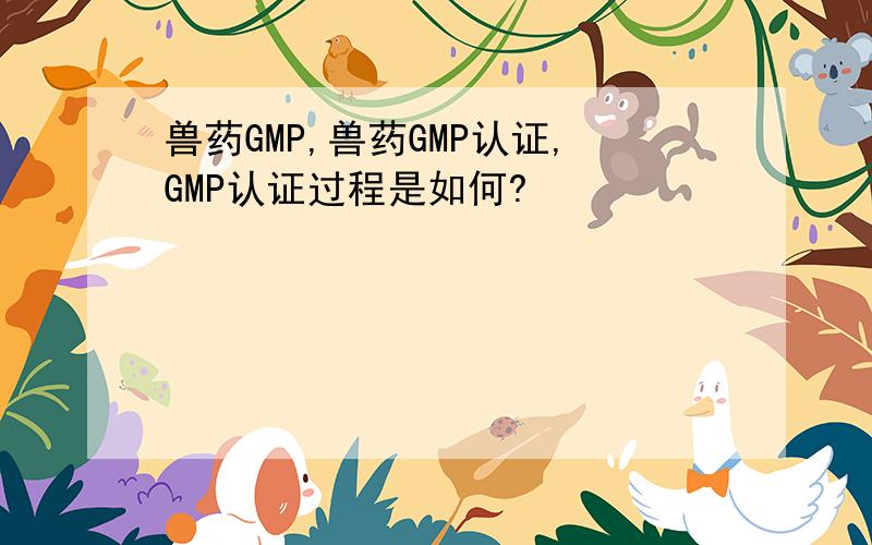 兽药GMP,兽药GMP认证,GMP认证过程是如何?