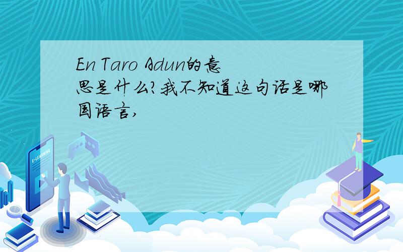En Taro Adun的意思是什么?我不知道这句话是哪国语言,