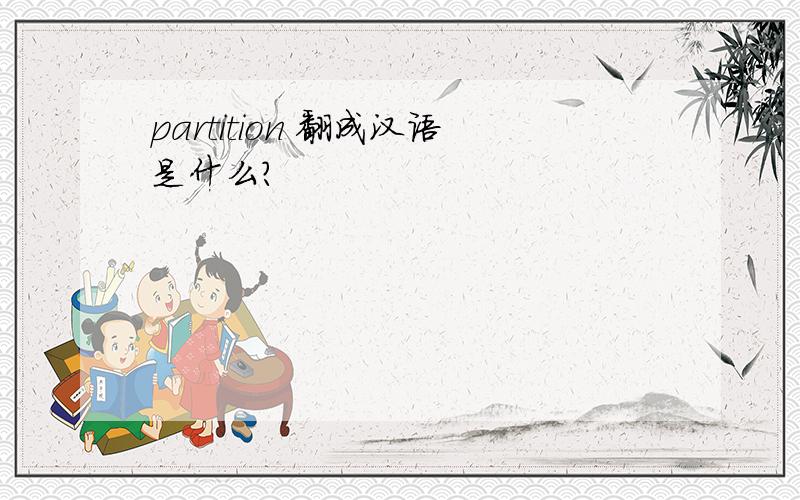 partition 翻成汉语是什么?