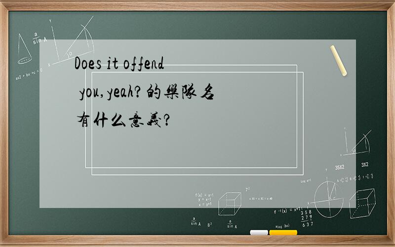 Does it offend you,yeah?的乐队名有什么意义?