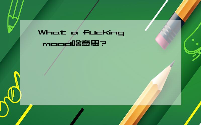 What a fucking mood啥意思?