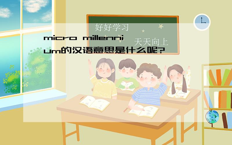 micro millennium的汉语意思是什么呢?