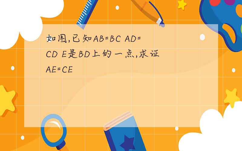 如图,已知AB=BC AD=CD E是BD上的一点,求证AE=CE
